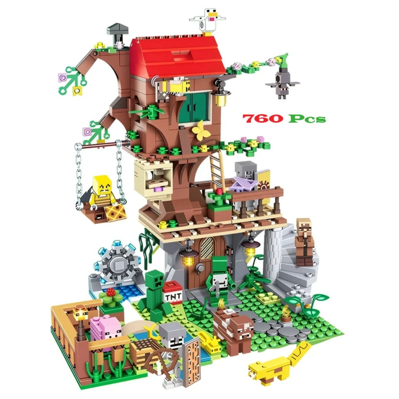 Minecraft MyWorld Tree House - Construction Set “Tree House” - 760 Pieces - LEGO Compatible - Suitable for Ages 6 Years & Up